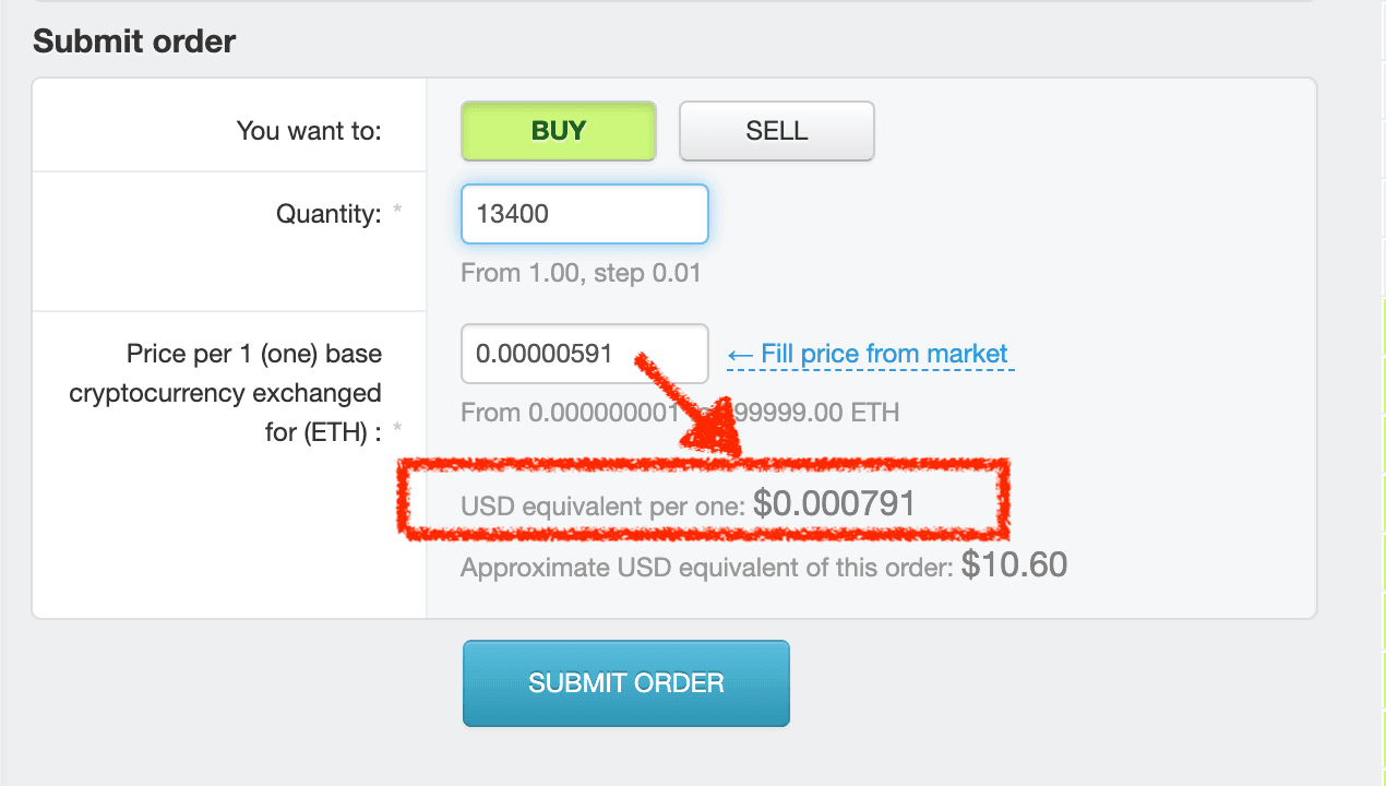 USD approximate price for asset