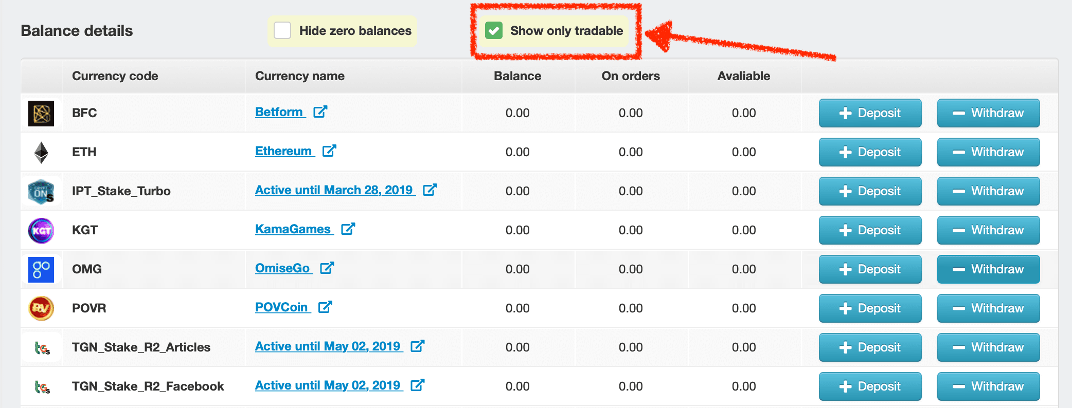 tradable cryptocurrency 