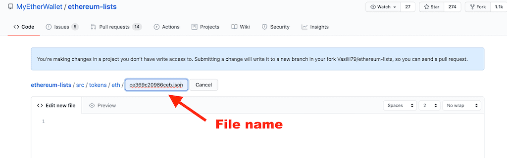 file name on Github