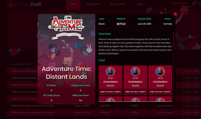 CinemaDraft platform