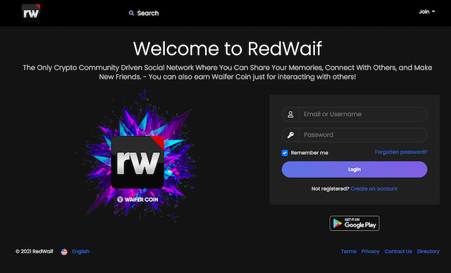 Redwaif web application