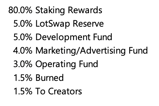 initial allocation of LOTS tokens