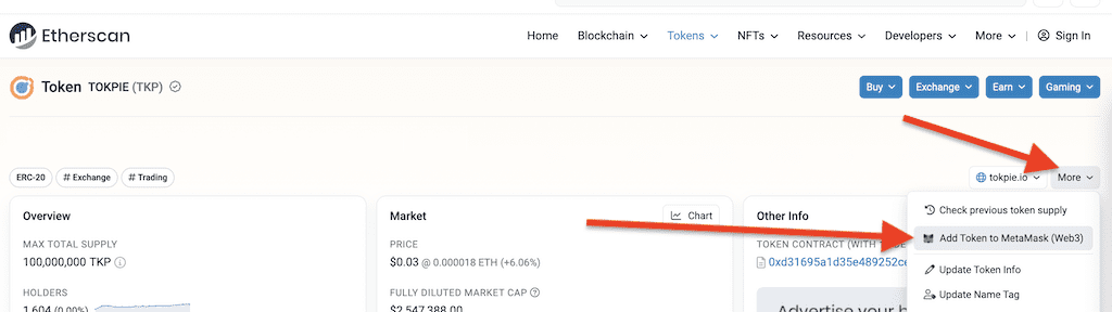 Alternative option to add coin logo to metamask via Coin-Explorer