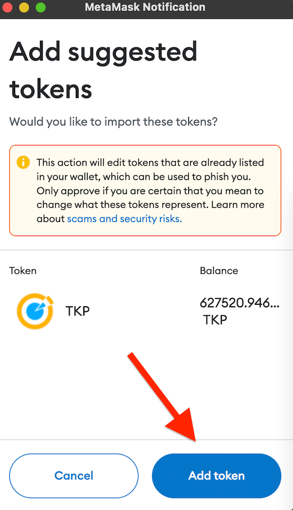Confirm logo's enabling via Metamask wallet.