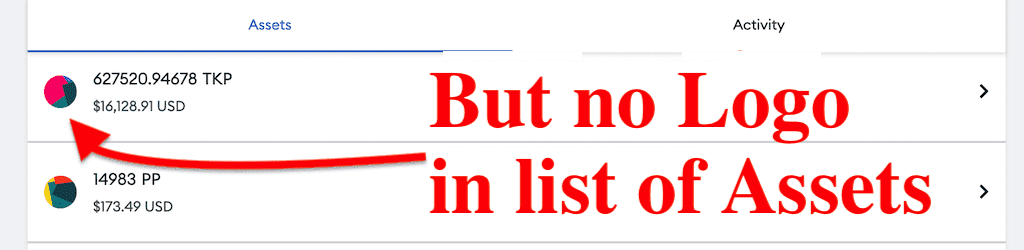 still no logo in list of assets